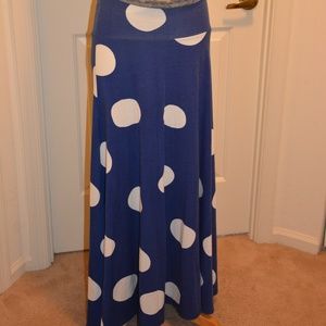 Blue and White Maxi Skirt
